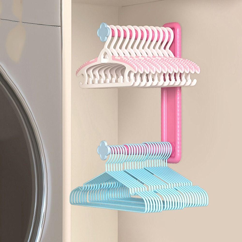 Punch-free Clothes Drying Rack Plastic Balcony Hanging Rack Balcony Hanger Organizer  for Home