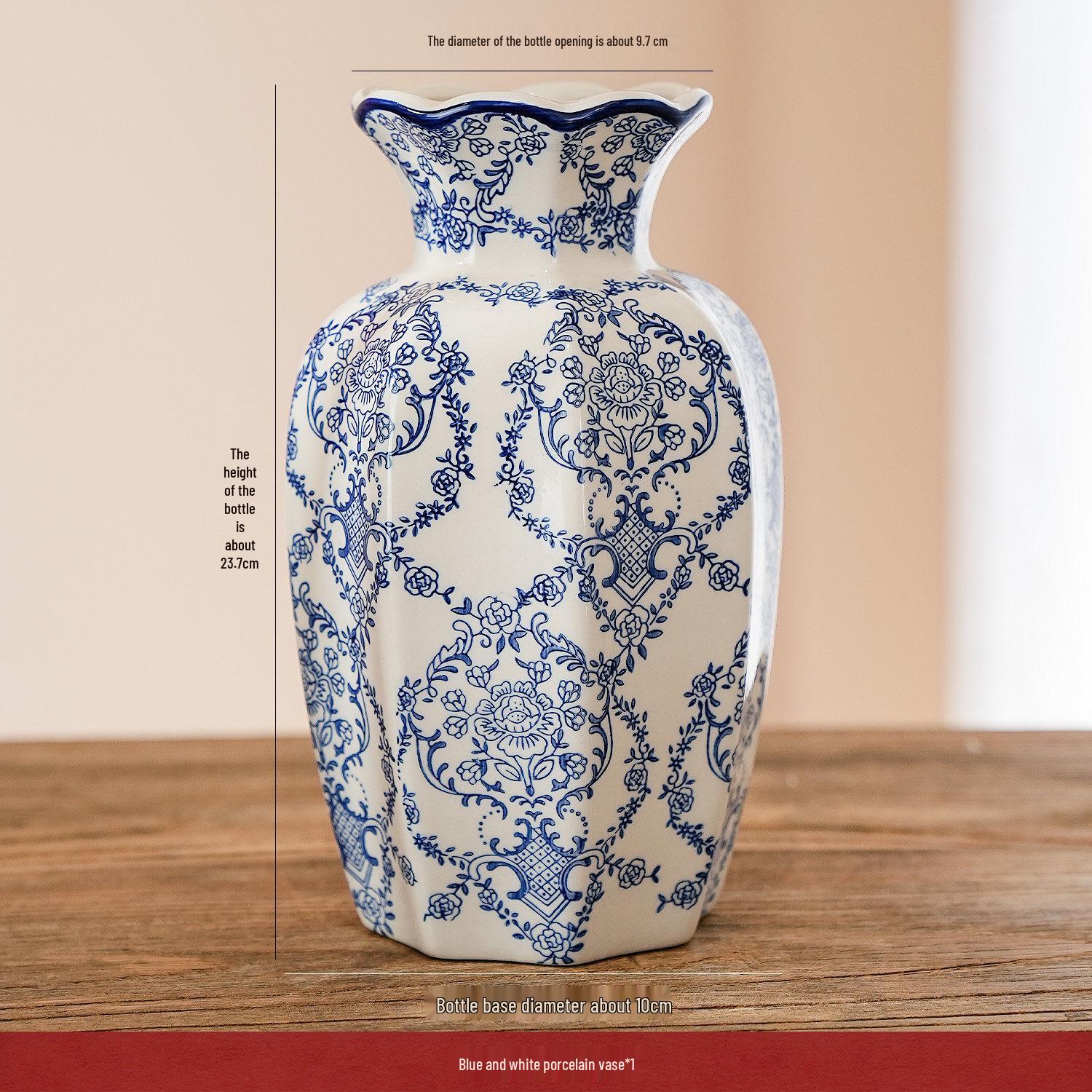 Chinese Magnolia Vase: High-Grade Blue &