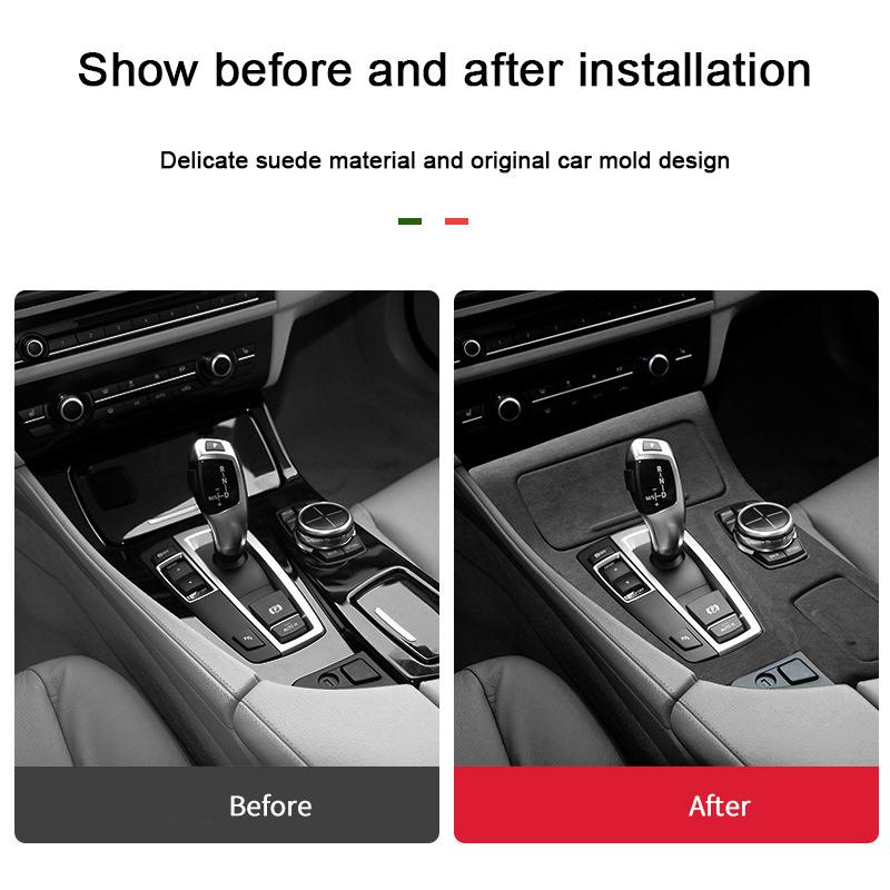 For BMW 5 series F10 F07 F11 2011 2012 2013 2014 2015 2016 2017, Super Suede Car Central Control Gear Shift Panel Trim Cover