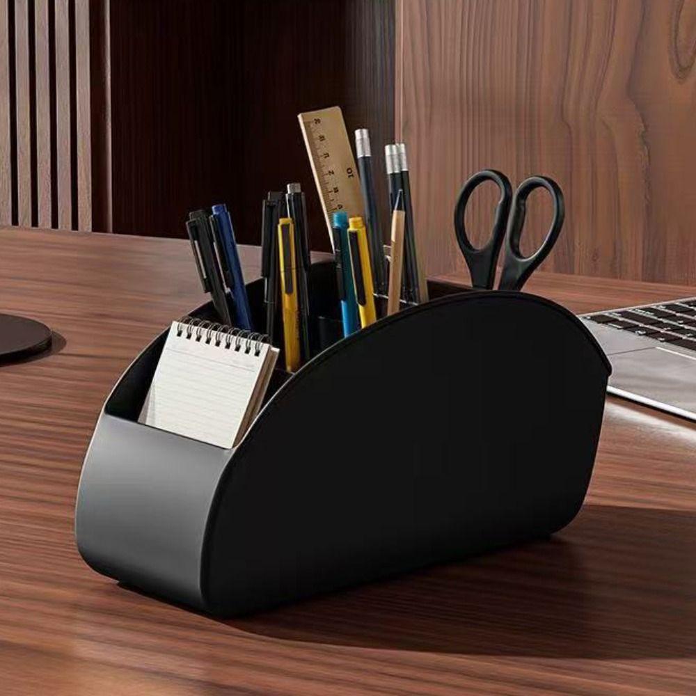 5 Compartments Remote Control Holder Multifunctional Solid Color Makeup Brush Storage Bucket Simple Stable