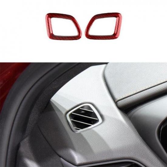 For Cadillac CT4 CT4-V - Red Carbon Fiber Dash AC Air Outlet Vent Frame