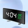 Creative Curved Screen Electronic Clock Large Screen LED Mirror Surface Clock Silent Bedside Bedroom Student Luminous Alarm Clock