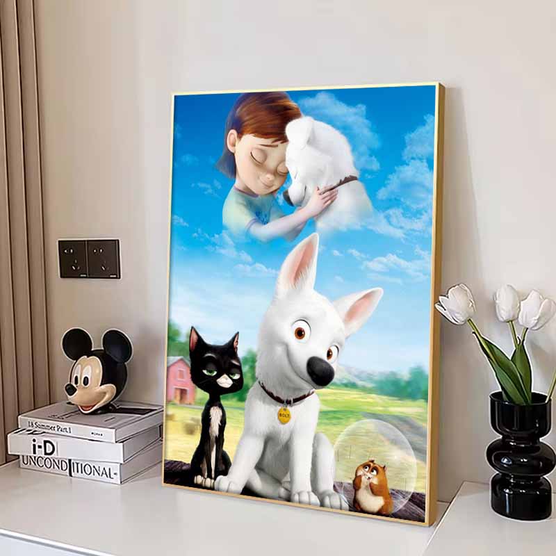 Disney 5D DIY Diamond Painting Bolt and Friends Illustrations Cartoon Full Diamond Mosaic Art Wall Decoration Set