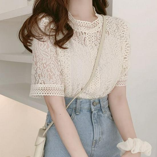 Women's Short Sleeve Lace Fairy Top