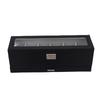 Watch Box 6 Slot Watches Display Case 2 Layer Jewelry Organizer Storage Holder Organizer Black