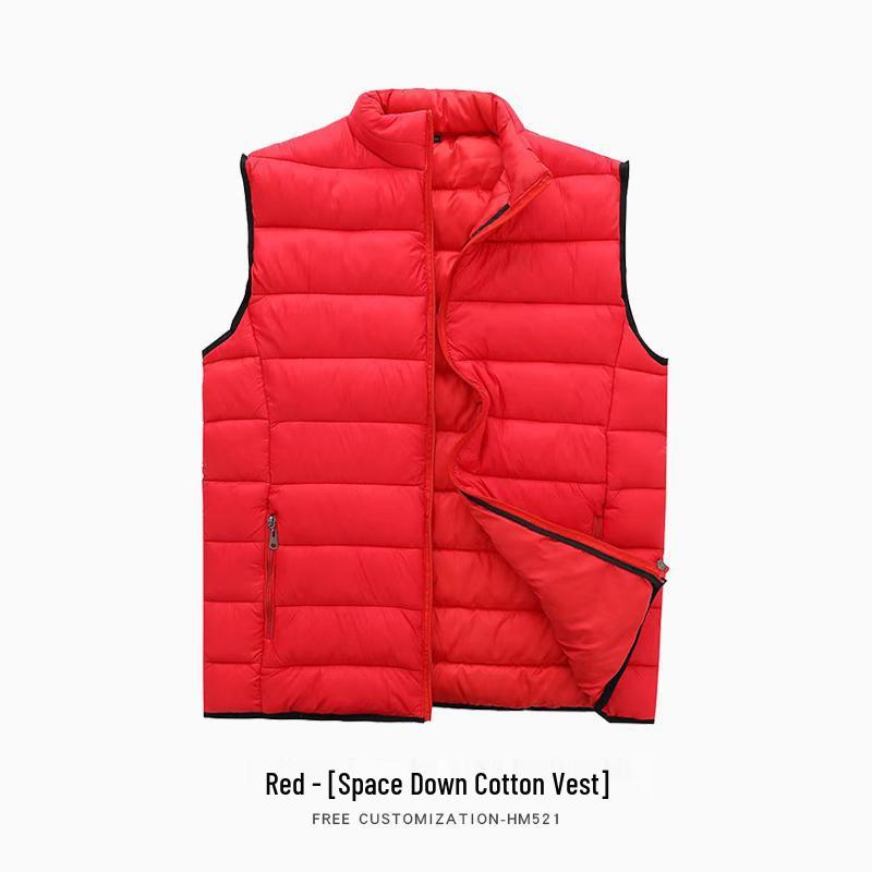 Unisex Stand-Up Collar Down Cotton Vest - Sleeveless Jacket for Outdoor Autumn/Winter Wear