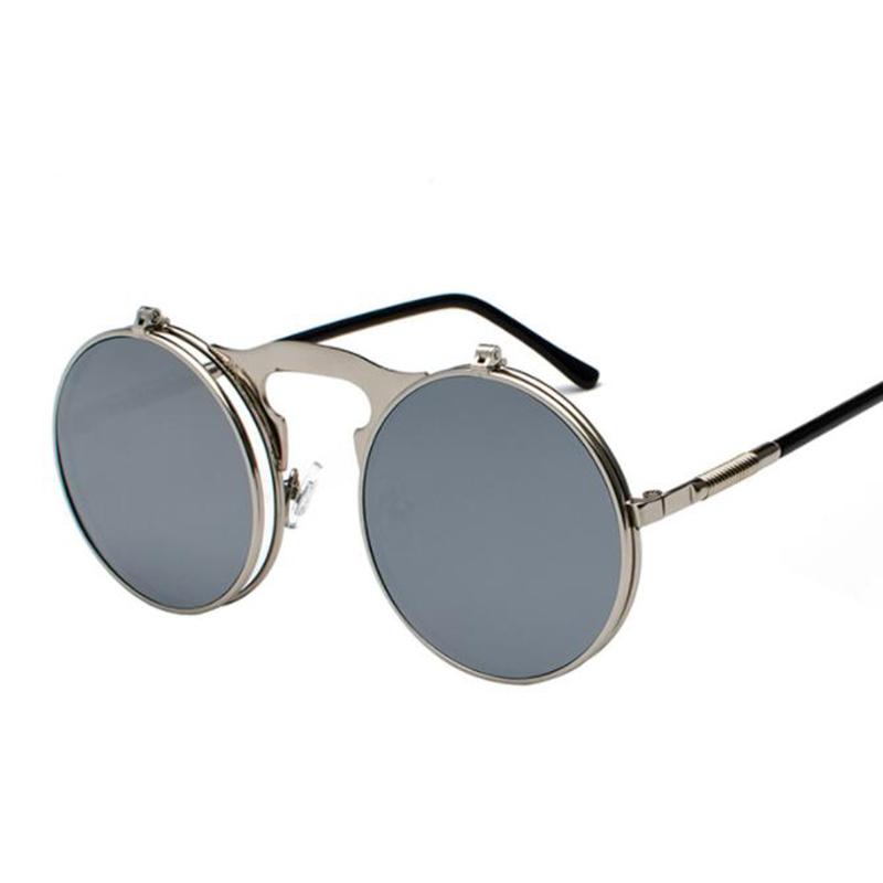 Sph -0.5 Do -6 Steampunkowe Książęce Okulary Przeciwsłoneczne z Odchylanymi Soczewkami Okrągłe Metalowe Oprawki Okulary Przeciwsłoneczne Męskie Damskie Markowe Projektanckie Okrągłe Okulary