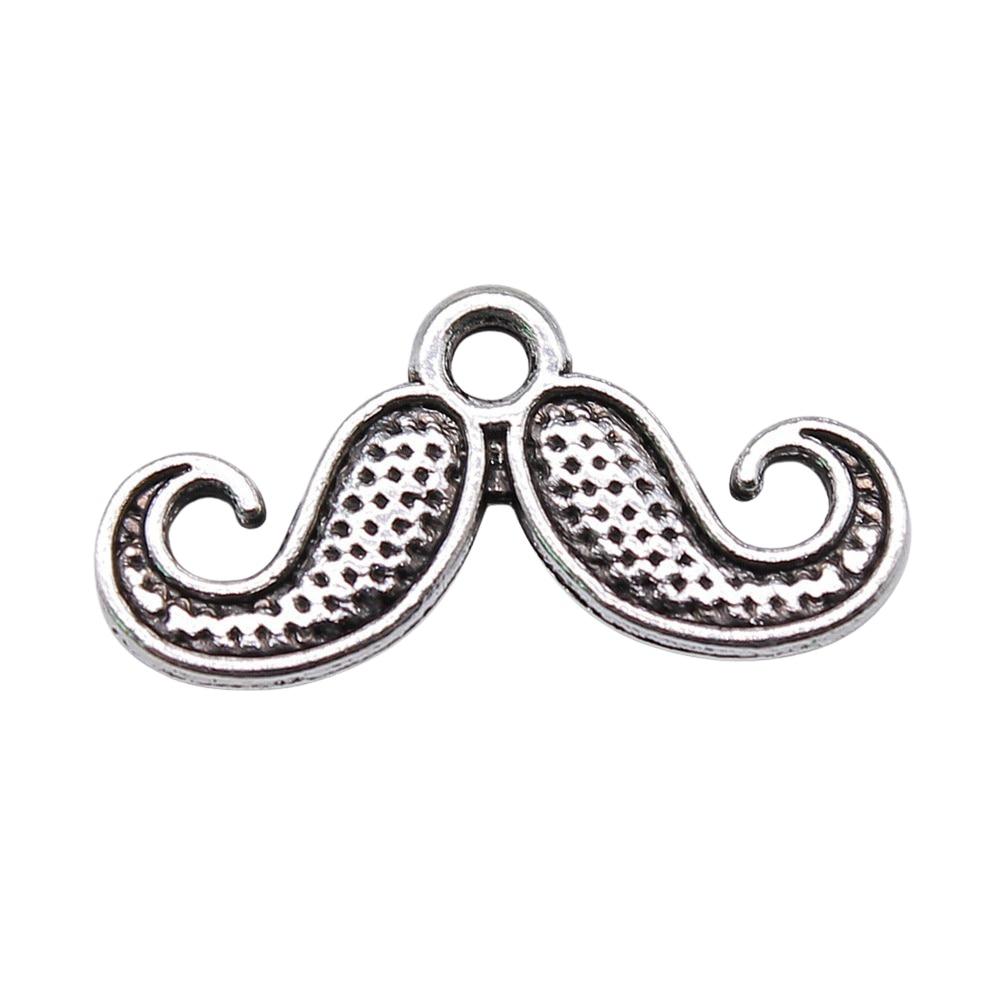 

20 шт., подвески для бороды и усов, античное серебро, цвет цинкового сплава, 20х10 мм