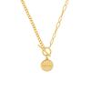 New Chain To Create Ot Buckle Round Brand Pendant Collarbone Chain Plated 18K Gold Hip-Hop High Street Necklace P101