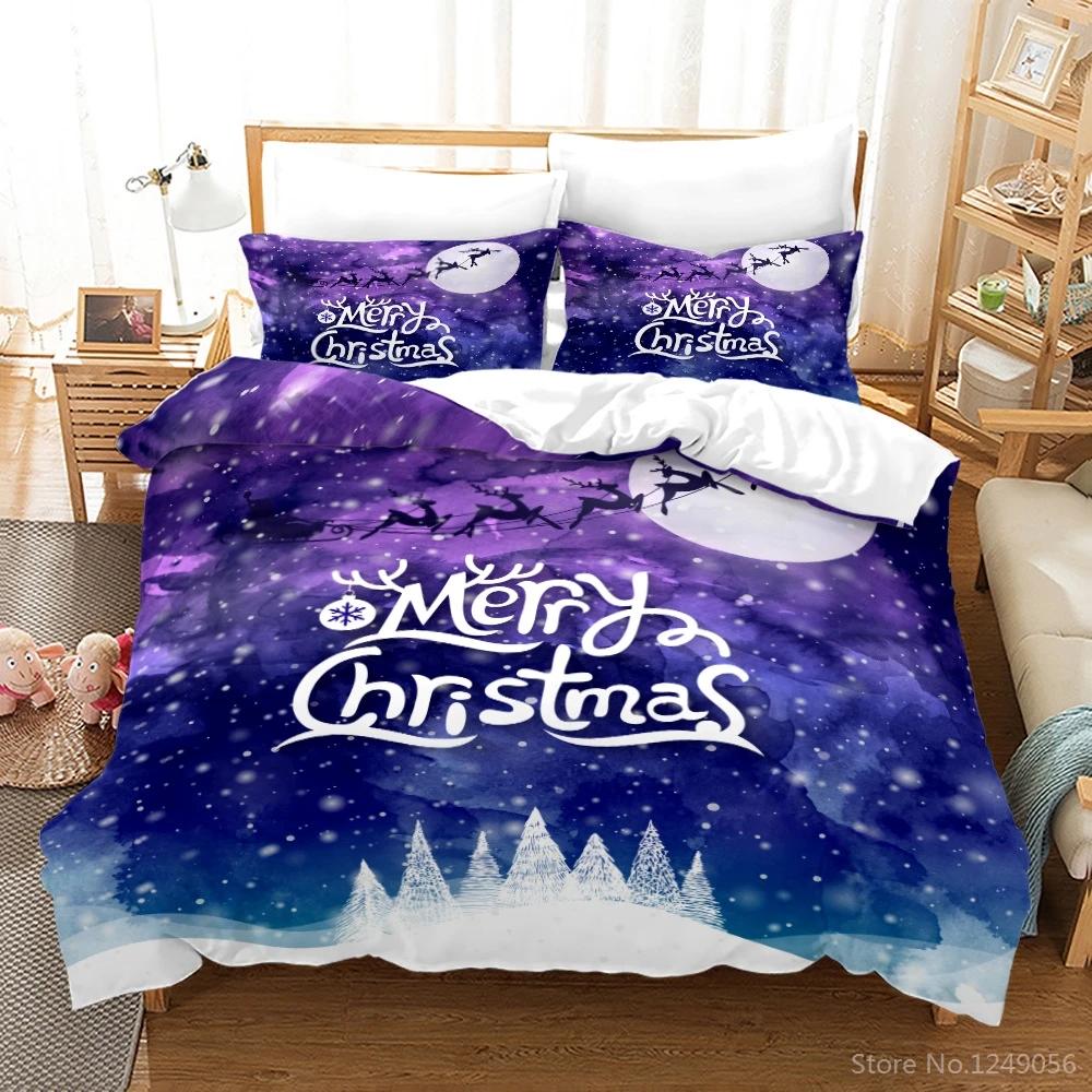 New Merry Christmas Printed 3d Bedding Set Boys/Girls/Adult Elegant Christmas Gift Twin Full Queen King Size for Bedroom Decors