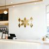 12PCS/24PCS Acrylic Four-Leaf Clover-Shaped Wall-Mounted Mirror | Boho Accents, Golden Artistic Decorative Mirror, Art Ornament