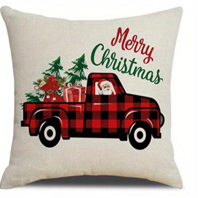 Home Decor Merry Christmas Themed Pillow Covers Pattern Cushion Cover Suitable For Sofa Bedroom Car Pillow Cover