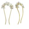 Sanas Bridesmaid Hair Pin 1Pc Clip Holder Hairpin Wedding Hair Barrettes U Sticks Rhinestone Fork Decoration Chopsticks for Women and Girls 1Pc (Gol