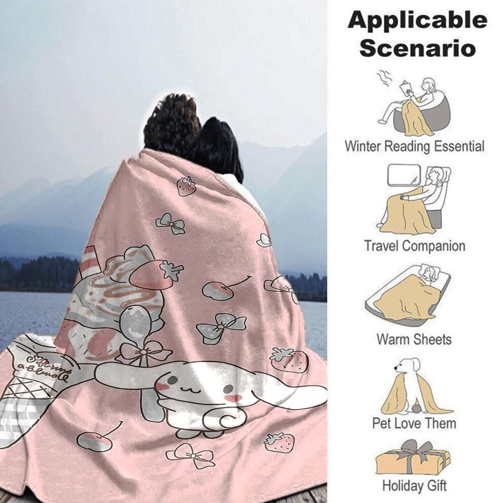 1 stuks ijskonijn deken Lichte Flanellen Plaid voor Bank Bed Reizen Kamperen Woonkamer Kantoor Bank Stoel