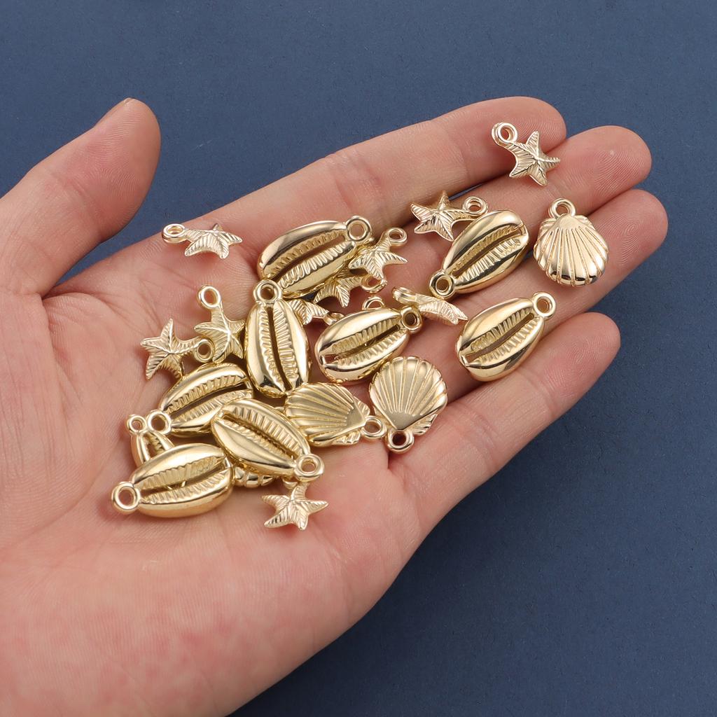 30/100 Random CCB Starfish Shells, Diy Jewelry Accessories Bracelet Earrings, Pendant Alloy