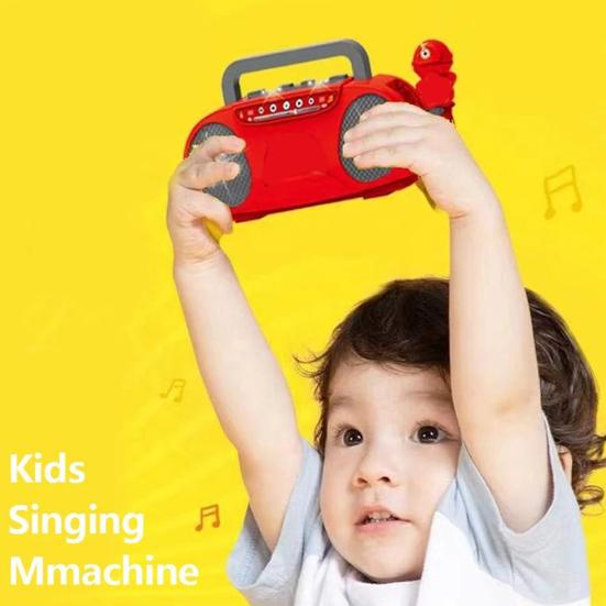 Kids Singing Machine Toy with Microphone LED Light Toddlers Boys Girls Multi-functional Mini Karaoke Machine Music Player Toy