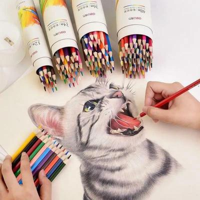 12/24/36/48 Colors Wood Pastel Colored Pencil Set Oil Colour Lead Drawing and Coloring Pencil  for School Kids Drawing Pencils