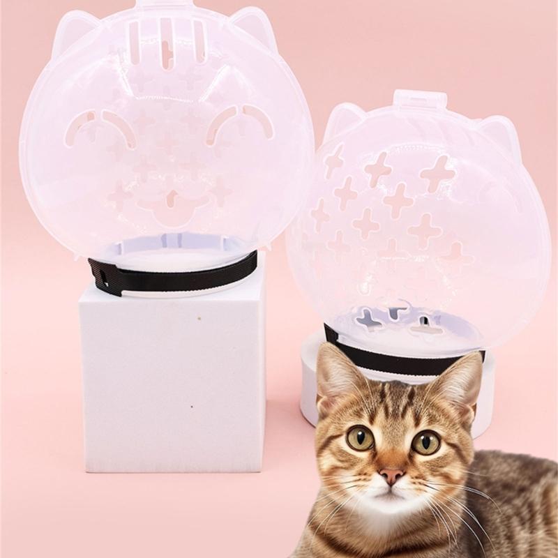 Ventilated Cats Muzzle Space Helmet Clear Headcover For Small Dog Cats Prevent Biting Licking Scratching
