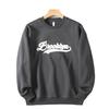 Trade Export Surplus Comfortable Breathable 3D Embroidered Crew Neck Pullover Sweatshirt for Men, Spring and Autumn Sports Casual Base Layer Shirt