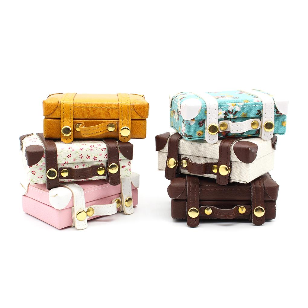 Mini Luggage Case Premium Doll Decoration Accessory Toy House Decoration Travel Cases Decorative Pretended Play Toy