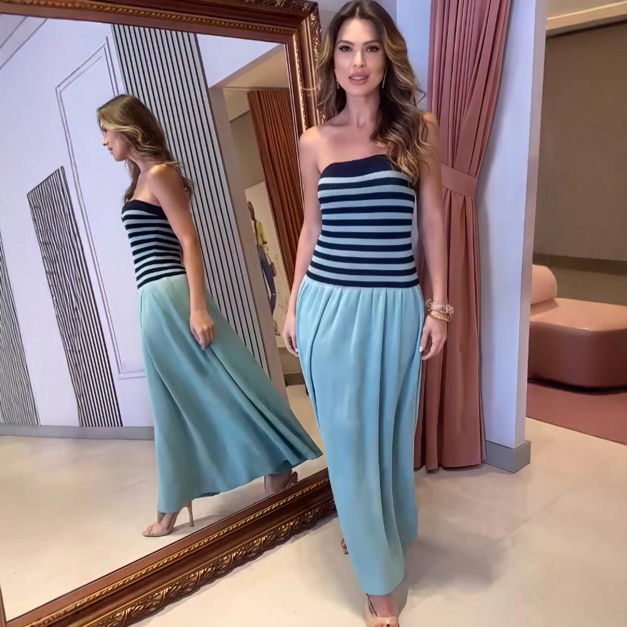 

Off-the-Shoulder Slimming Wool Sweater Dress - European & American Autumn/Winter 2005 Collection S небесно-голубой