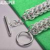 925 Sterling Silver Interlocking Side Chain Bracelet - Elegant Gift Jewelry