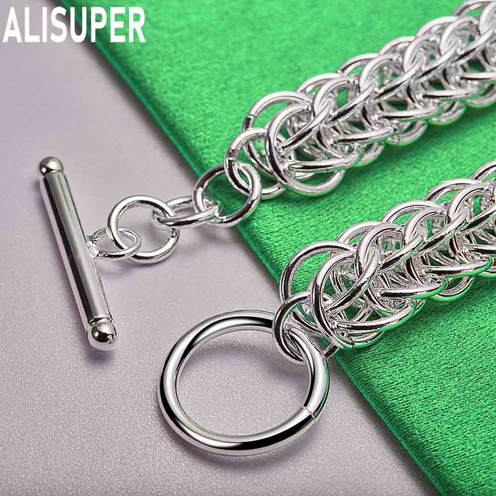 925 Sterling Silver Interlocking Side Chain Bracelet - Elegant Gift Jewelry