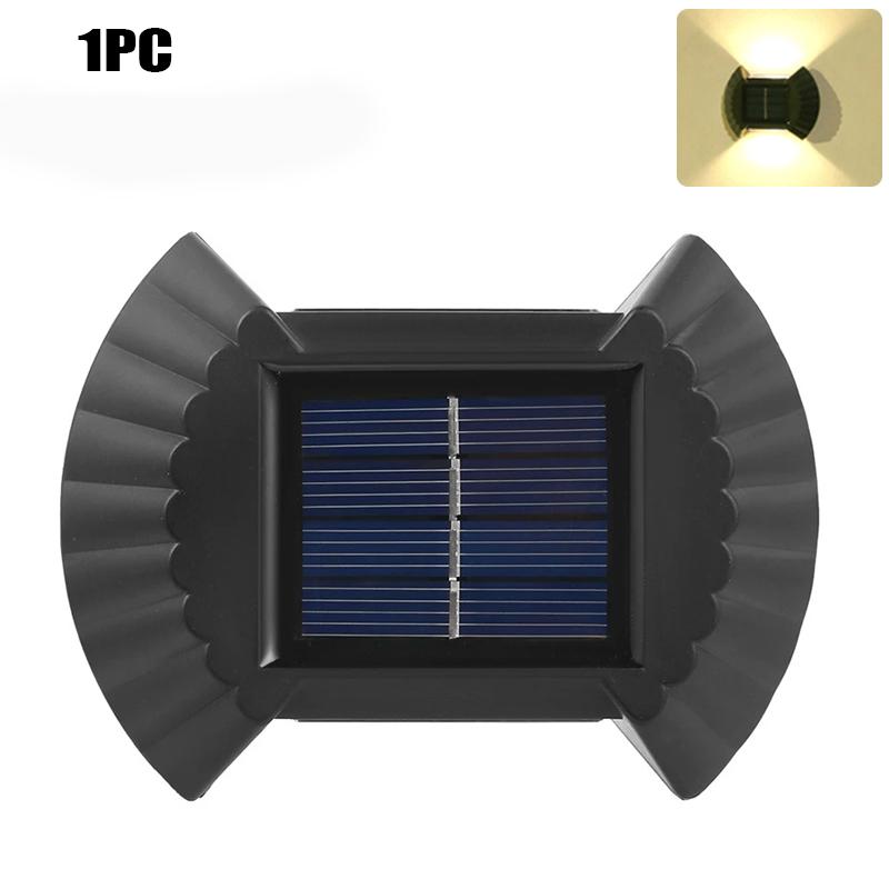

1-4 шт. вверх и вниз солнечный настенный светильник наружный водонепроницаемый вверх и вниз светящийся светильник для садового ограждения украшения солнечный свет