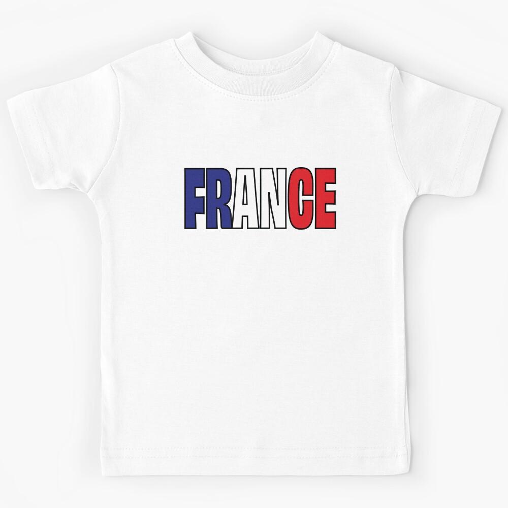 France National Flag Name Design Show Your Patriotism! French Flag Kids T-Shirt 100