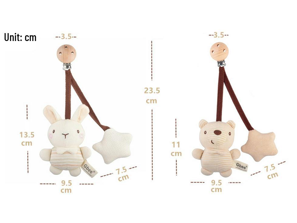 Gbee Organic Cotton Wooden Baby Rattle: Newborn Soothing Crib Toy for Early Education