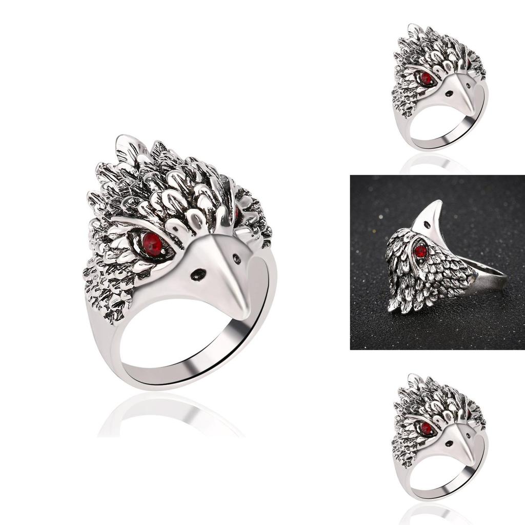 Stylish And Versatile Cool Punk Animal Ring Eagle Biker Ring Fashion Jewelry