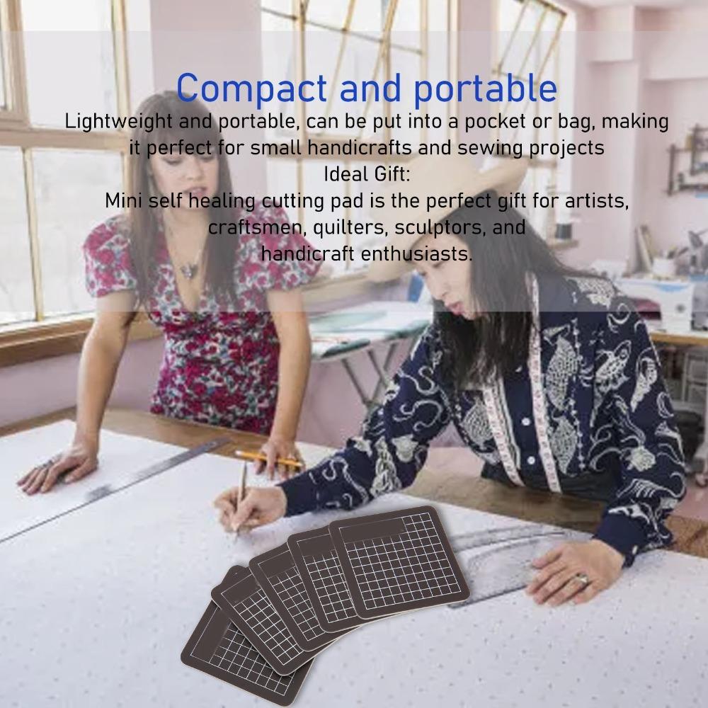 5Pcs 6x6cm Self Recoverying Mat Black Paper Cutting Board Anti Slip Craft Mat Clay Modeling