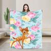 Cartoon Deer  Bambi Blankets  Fleece Funny Breathable Throw Blankets for Bed Sofa  Winter
