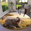 Animalsthatyawn Round Area Rug,Carpet Rug for Living Room Bedroom Sofa Playroom Decor,Non slip Floor Mat