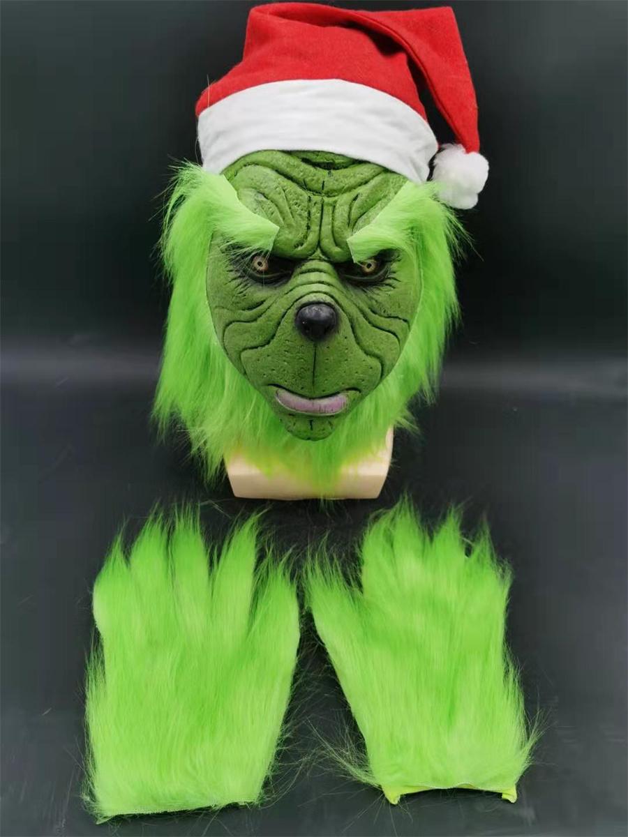 

Cosplay Green Hair Mask Christmas Halloween Costume Props Accessories