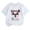 Kids Boys Girls Crew Neck Short Sleeve T-shirt, 100% Cotton, Cool Gothic Punk Streetwear Graphic Print Casual Tees for Youth Daily Wear Party Activity