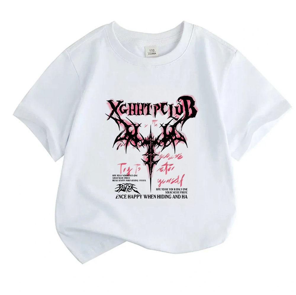 Kids Boys Girls Crew Neck Short Sleeve T-shirt, 100% Cotton, Cool Gothic Punk Streetwear Graphic Print Casual Tees for Youth Daily Wear Party Activity
