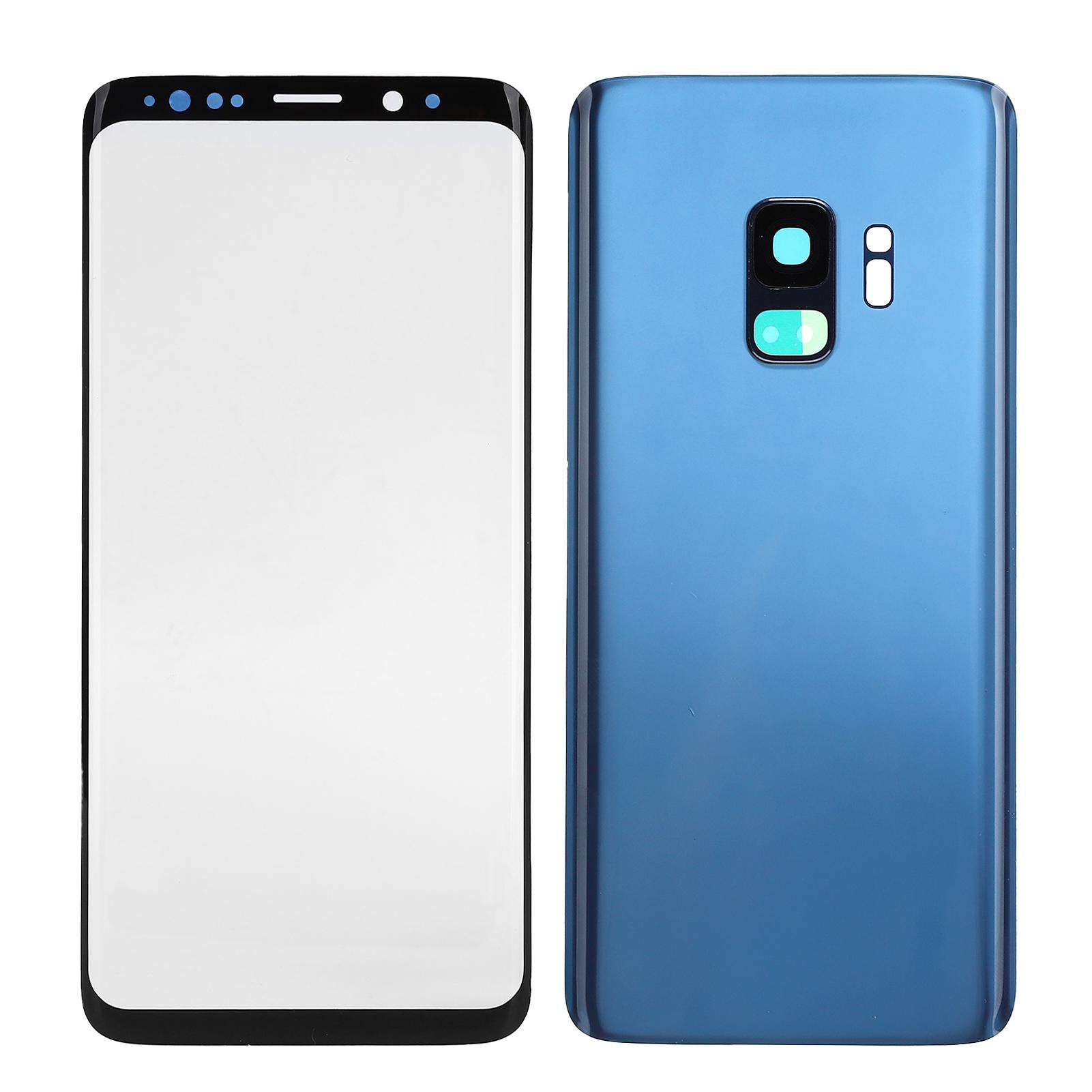 

Задняя крышка из стекла для телефона, комплект для замены стекла и линзы переднего экрана для Samsung S9 G960 синий