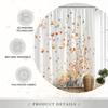 1pc Watercolor Whimsical Tree Shower Curtain - Orange & Red Flowers On Creamy White Background, Polyester Fabric with 12 Hooks,