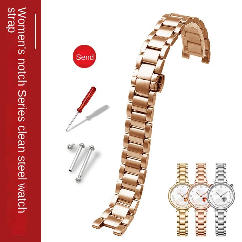 Cinturino Concavo in Acciaio Inossidabile per Rossini GC Cartier Pasha Michael Coles Casio 20-12mm 18-10mm 16-8mm Fibbia Pieghevole Cinturino per Orologio