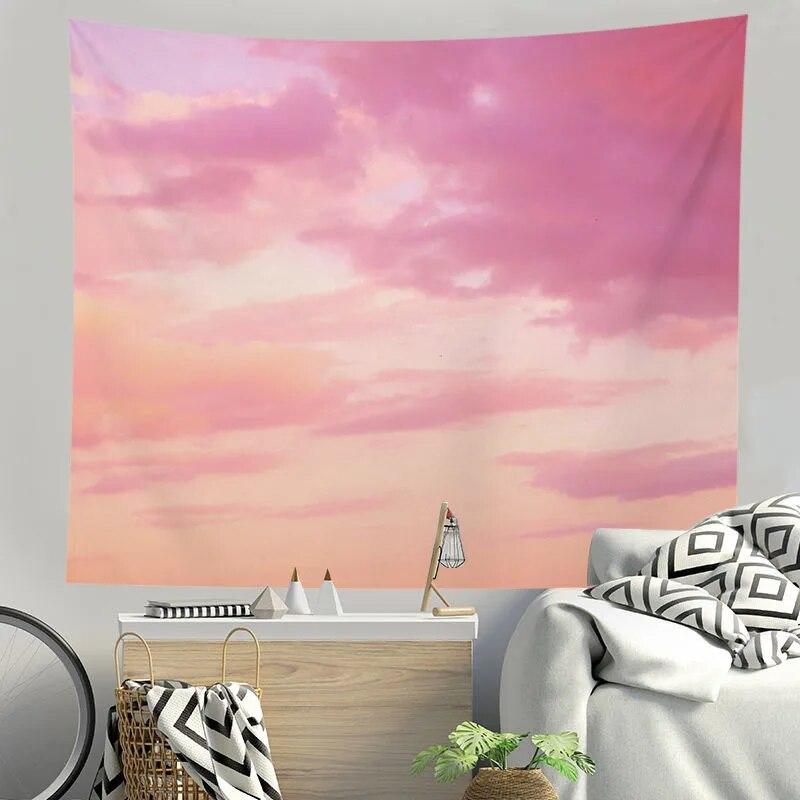 Tapestry Beautiful Small Fresh Blue Sky and White Clouds Background Room Living Room Personalized Home Decoration Hanging Cloth