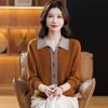 Women's Lapel Wool Sweater - Red, Warm, Stylish, Loose Fit for Middle-Aged & Elderly (Autumn/Winter Collection)