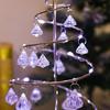 LED Crystal Christmas Tree Night Light - Elegant Iron Art Desk Lamp for Bedroom Ambiance