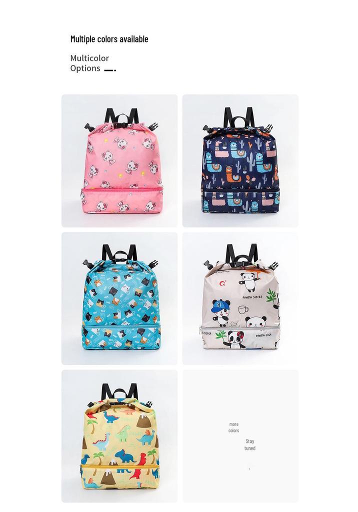 Children's Waterproof Swim Bag with Dry/Wet Separation, Portable Hot Spring Wash Backpack