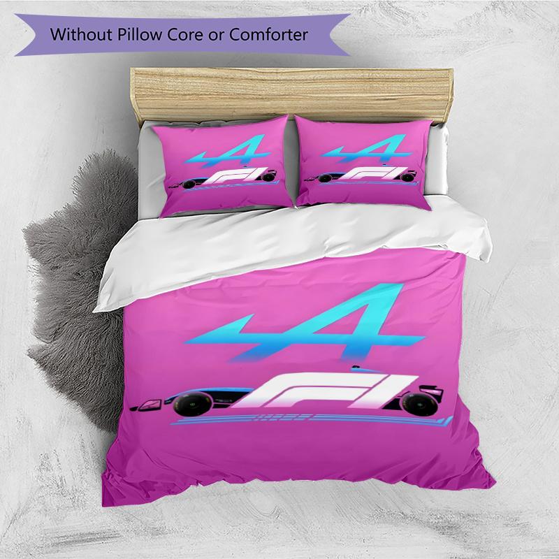 3pcs Duvet Cover Set (1*Duvet Cover + 2*Pillowcase, Without Core), BWT Alpine F1 Racing Team (3) Print Bedding Set, Bedroom Decor, All‑Season, Gift