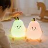 USB Charging Night Light Pear Silicone Light, Touch Rechargeable Tapping Bedside Lamp, Lamp Cute Warm Atmosphere Nursery Unique Gift for Friends