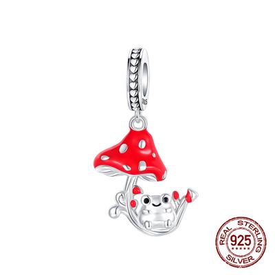 Copper Red Mushroom Toadstool And Frog Pendants Charms Fits Genuine Charms Bracelet Women DoItYourself Jewellery Gifts