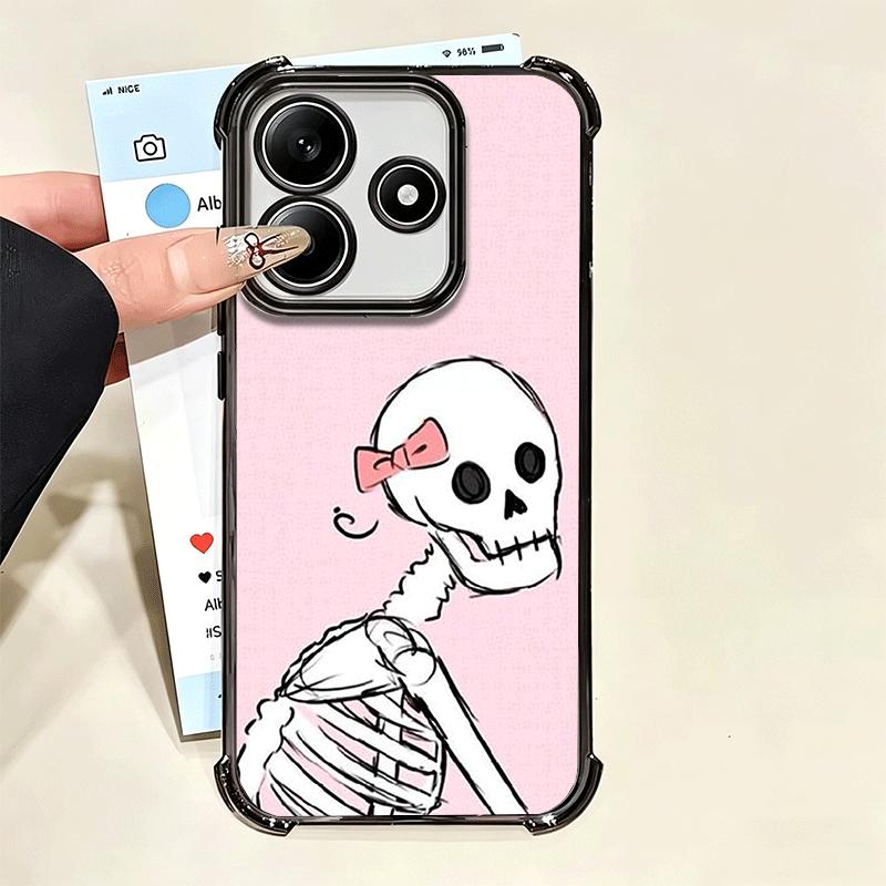 Pink Style Skull Witch Soft Phone Case For Xiaomi Poco X7 X8 Pro Max X6 X5 X3 F8 Ultra F7 M8 M7 M5S Redmi 15C 15A 15 14C 13C 12C