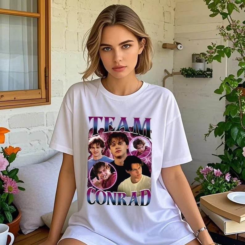 Team Conrad Cousins Beach Bootleg Cotton Shirt The Summer I Turned Pretty Shirts Love Conrad Fisher Vintage Tee Movie Y2k Tops