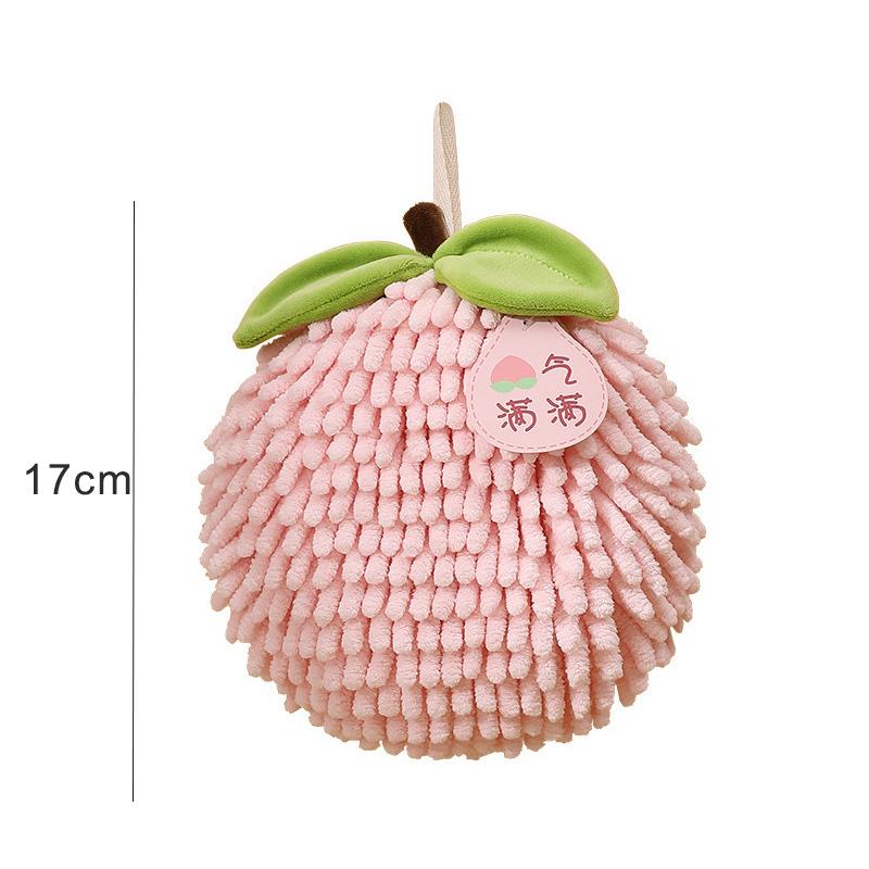 Hand Towel Fruit Shape Chenille Hand Towel Absorbent Kitchen Bathroom Towel Quick Dry Soft Absorbent Hanging Towel with Loop